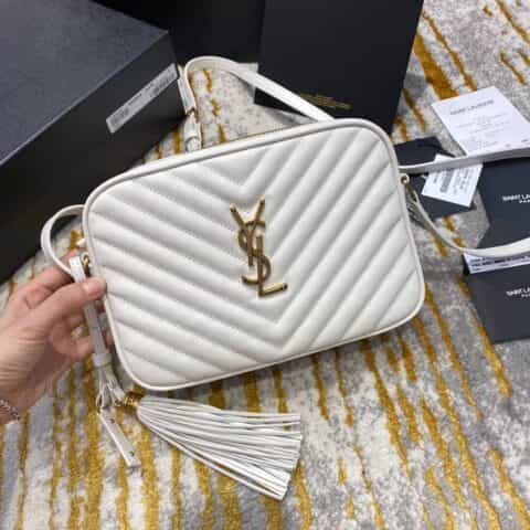 Saint laurent Ysl Lou Bag 相机包 520534白色金扣