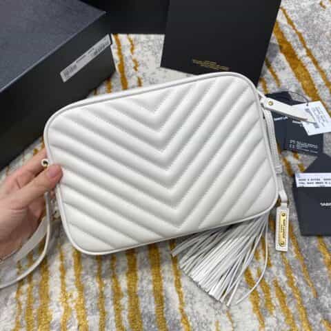 Saint laurent Ysl Lou Bag 相机包 520534白色金扣