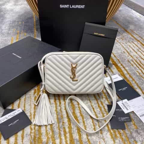 Saint laurent Ysl Lou Bag 相机包 520534白色金扣