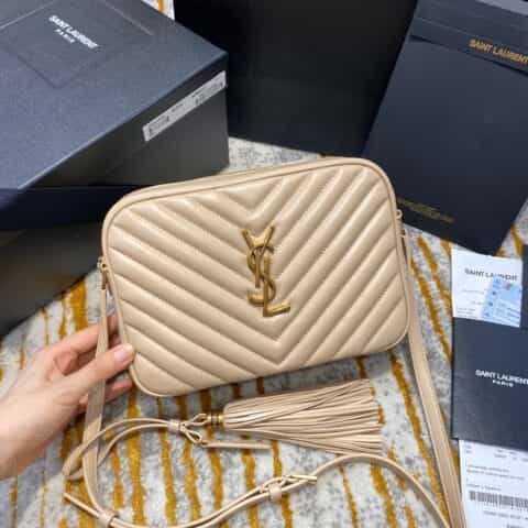 Saint laurent Ysl Lou Bag 相机包 520534杏色金扣