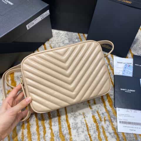 Saint laurent Ysl Lou Bag 相机包 520534杏色金扣