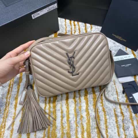 Saint laurent Ysl Lou Bag 相机包 520534奶茶色银扣