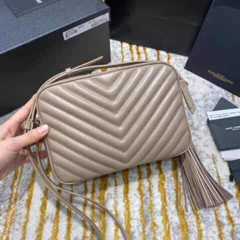 Saint laurent Ysl Lou Bag 相机包 520534奶茶色银扣