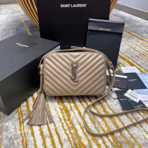 Saint laurent Ysl Lou Bag 相机包 520534奶茶色银扣