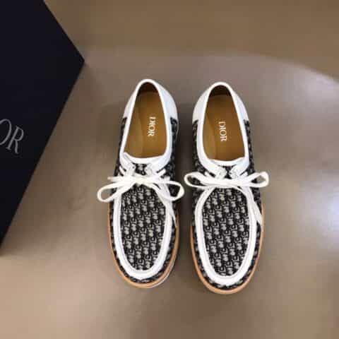 DIOR迪奥   新款系带船鞋采用黑色绒面革精心制作皮鞋