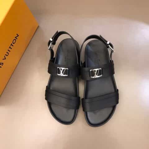 LV/路易威登   鞋面头层牛皮L 牌奢品男士拖鞋