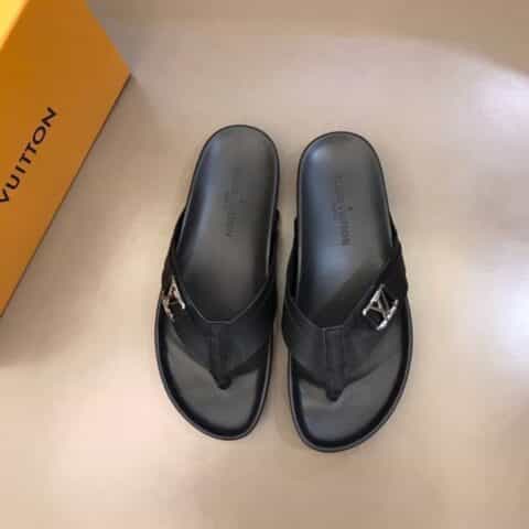 LV/路易威登   鞋面头层牛皮L 牌奢品男士拖鞋