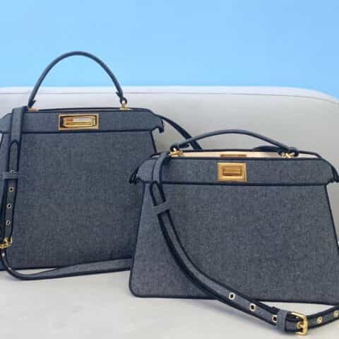 FENDI芬迪Peekaboo法兰绒风琴手袋70278 70289