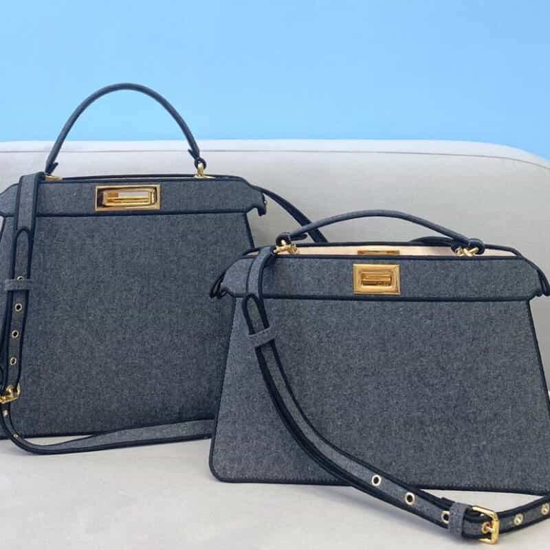 FENDI芬迪Peekaboo法兰绒风琴手袋70278 70289