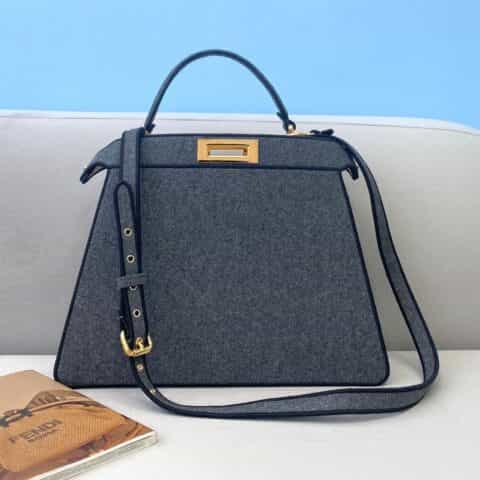 FENDI芬迪Peekaboo法兰绒风琴手袋70278 70289