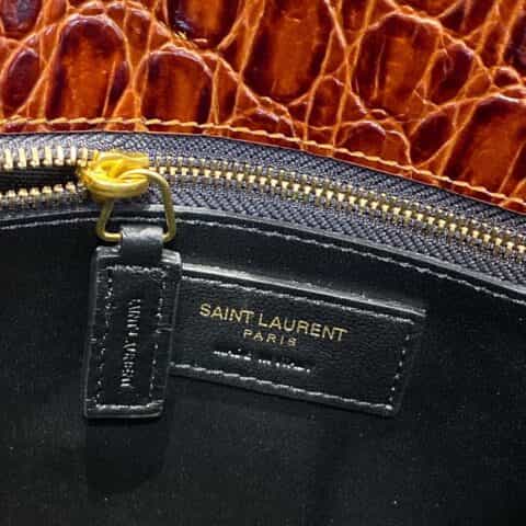 Saint laurent Ysl Cassandra bag 532750胡椒棕色鳄鱼纹