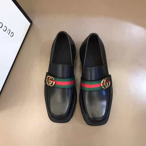 GUCCI古驰   头层小牛皮内里G～家男士厚底正装休闲皮鞋