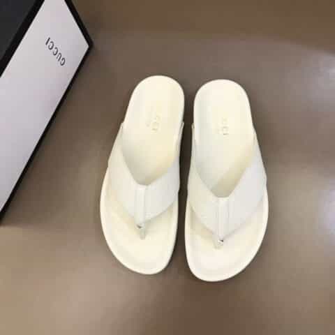 GUCCI古驰   G家新品头层小牛皮材质新品男士拖鞋