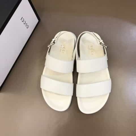 GUCCI古驰   G家新品头层小牛皮材质新品男士拖鞋
