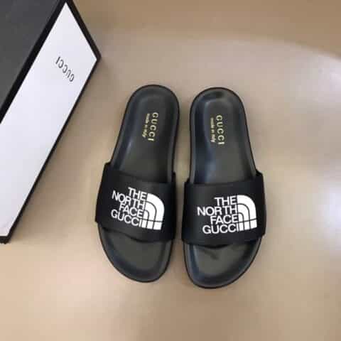 GUCCI古驰   头层小牛皮材质G家新品男士拖鞋