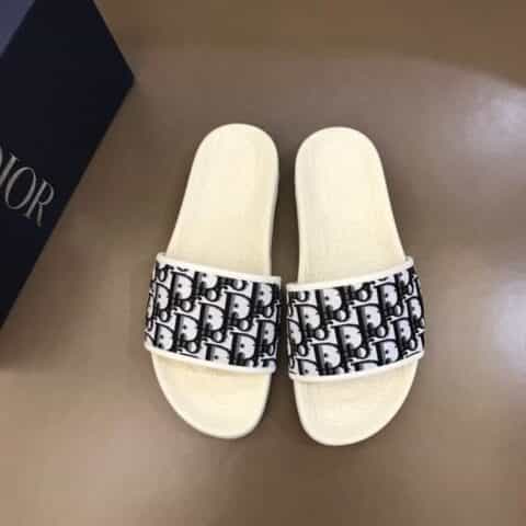 DIOR迪奥   2021夏季进口原版压花牛皮男士高品质经典拖鞋