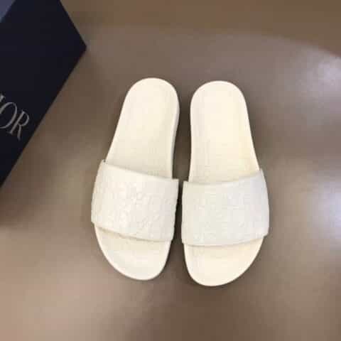 DIOR迪奥   2021夏季进口原版压花牛皮男士高品质经典拖鞋