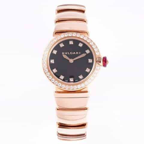 宝.格丽（BVLGARI）LVCEA 系列18K玫瑰金进口瑞士石英机芯腕表