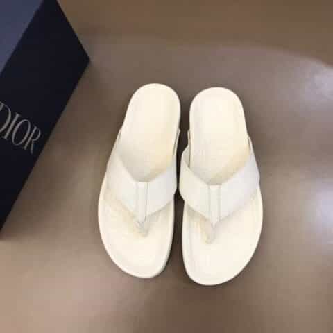 DIOR迪奥   2021夏季进口原版压花牛皮男士高品质经典拖鞋