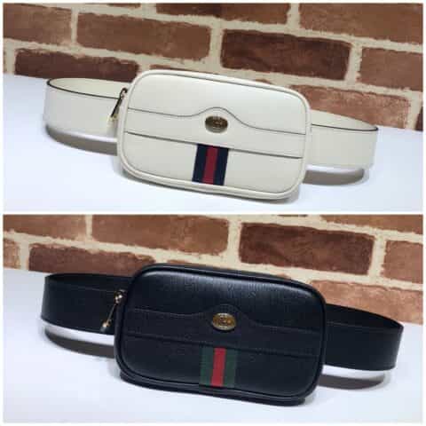 GUCCI古驰女士双G皮革腰包/胸包519308