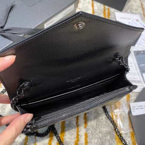 Saint laurent Ysl woc小号信封包 393953黑色黑扣