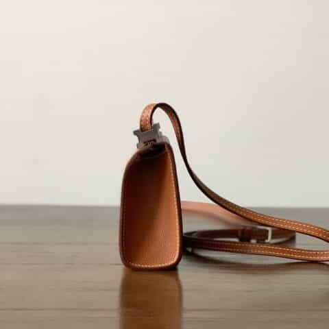 Hermès爱马仕 Clic evercolor 金棕 银扣 全手工