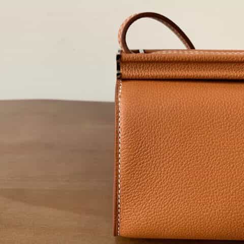 Hermès爱马仕 Clic evercolor 金棕 银扣 全手工