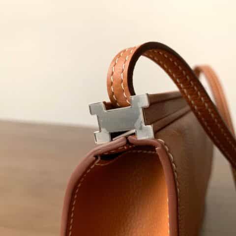 Hermès爱马仕 Clic evercolor 金棕 银扣 全手工