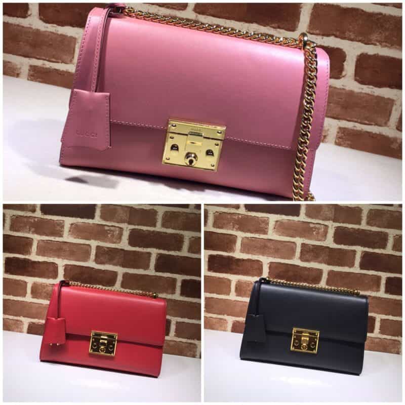 GUCCI古驰皮革链条单肩斜挎包409486