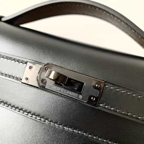 Hermès爱马仕 Kelly 1代 box 黑色黑扣 全手工