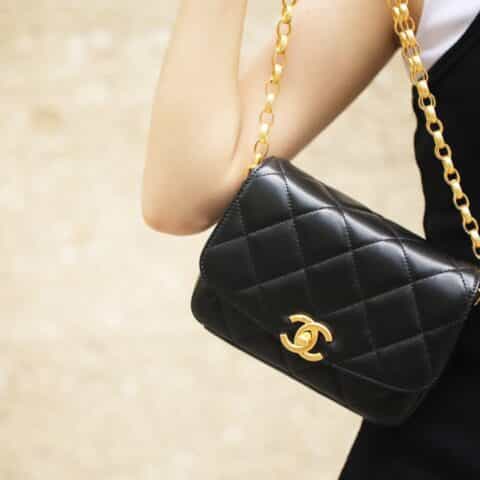 Chanel香奈儿 2020秋冬复古金币链条口盖包 小号