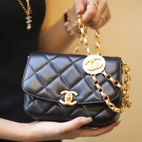 Chanel香奈儿 2020秋冬复古金币链条口盖包 小号