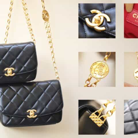 Chanel香奈儿 2020秋冬复古金币链条口盖包 大号