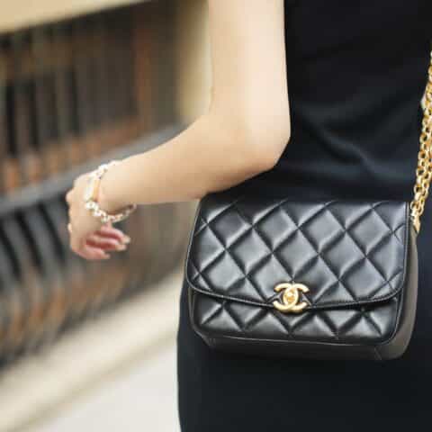 Chanel香奈儿 2020秋冬复古金币链条口盖包 大号