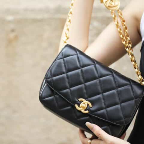 Chanel香奈儿 2020秋冬复古金币链条口盖包 大号