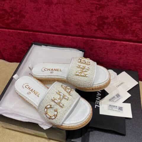 ??????香奈儿  21春夏新品 chanle编织厚底拖鞋