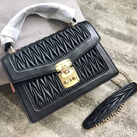 MIUMIU缪缪经典提花压纹顶级进口Matelasse小羊皮材质手提单肩斜挎包5BA094