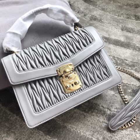 MIUMIU缪缪经典提花压纹顶级进口Matelasse小羊皮材质手提单肩斜挎包5BA094