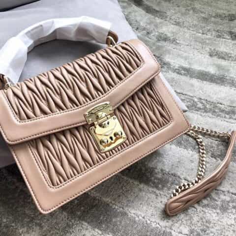 MIUMIU缪缪经典提花压纹顶级进口Matelasse小羊皮材质手提单肩斜挎包5BA094