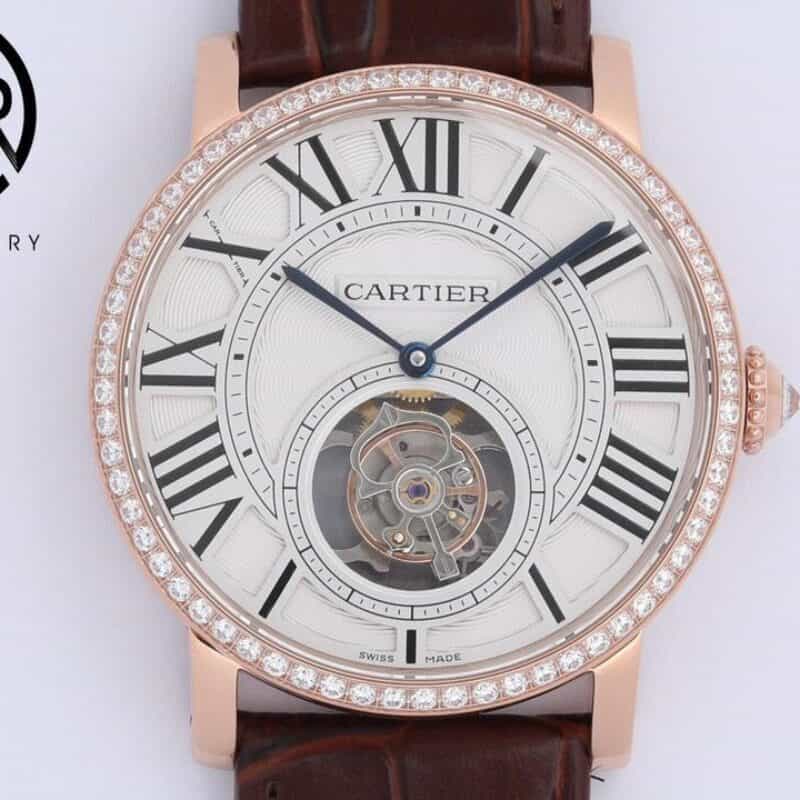 卡.地亚ROTONDE DE CARTER 系列。型号：HPI00593浮动式卡地亚一体陀飞轮腕表