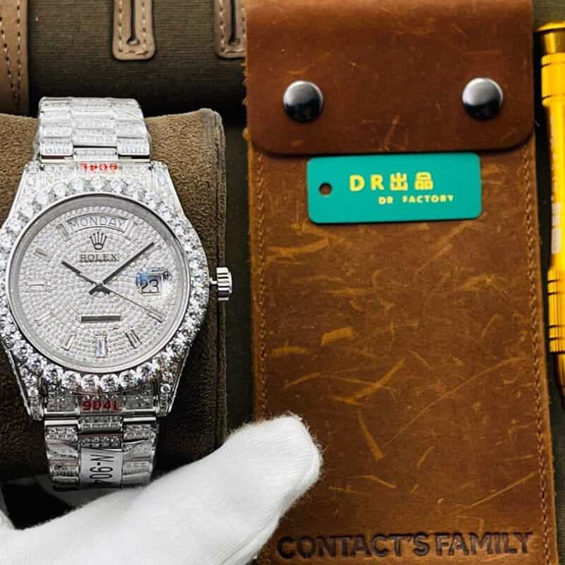 劳.力士Day date II系列星期日历型密镶钻特别款定制海鸥TOP级2836双期显示机芯腕表