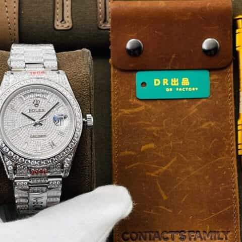 劳.力士Day date II系列星期日历型密镶钻特别款定制海鸥TOP级2836双期显示机芯腕表