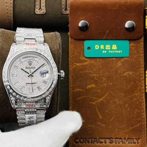 劳.力士Day date II系列星期日历型密镶钻特别款定制海鸥TOP级2836双期显示机芯腕表