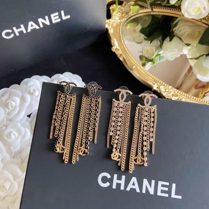 新款 CHANEL香奈儿双c流苏耳钉耳环