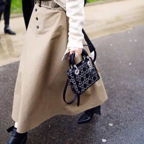 Dior Lady Mini 真丝镶钻戴妃包