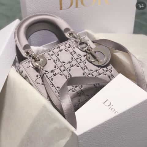 Dior Lady Mini 真丝镶钻戴妃包