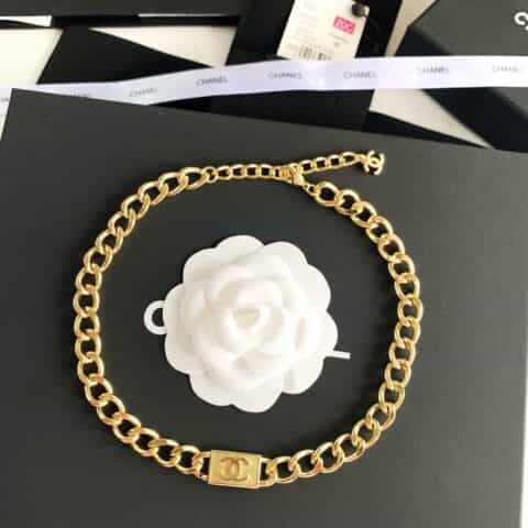 20新款CHANEL香奈儿双c金色项链手链耳钉耳环