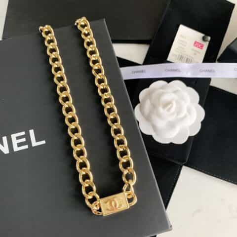 20新款CHANEL香奈儿双c金色项链手链耳钉耳环