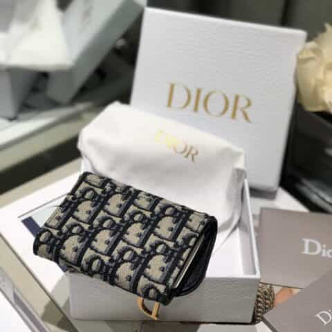 Dior 蓝色Oblique印花Lotus马鞍钱包 S5652CTZQ_M928