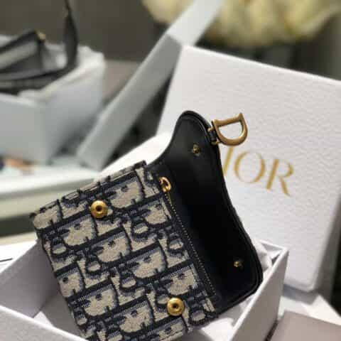 Dior 蓝色Oblique印花Lotus马鞍钱包 S5652CTZQ_M928